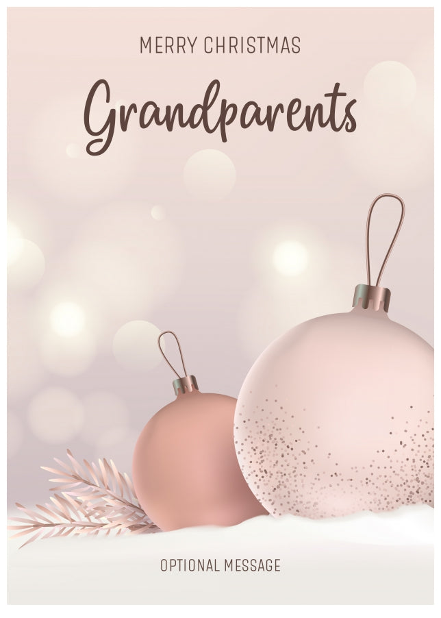 Grandparents Christmas Card - Luxury Baubles