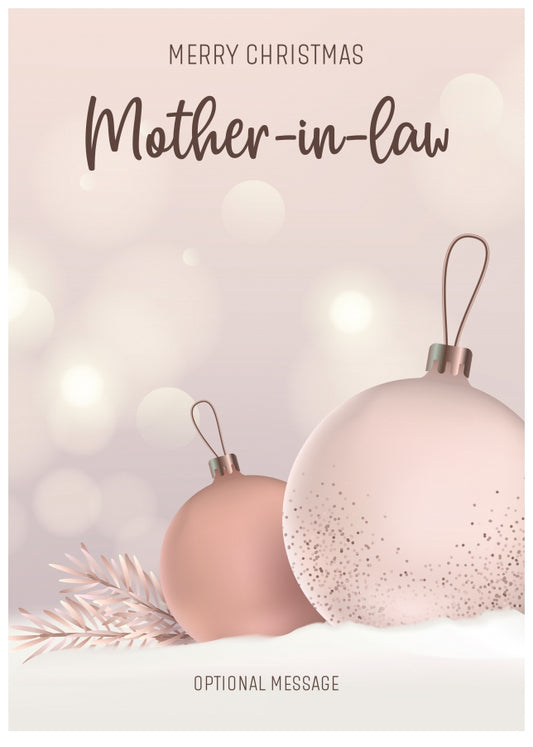 Mother-in-law Christmas Card - Luxury Baubles