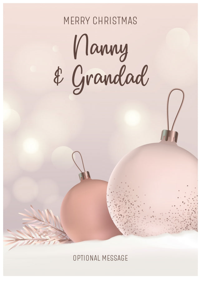 Nanny and Grandad Christmas Card - Luxury Baubles