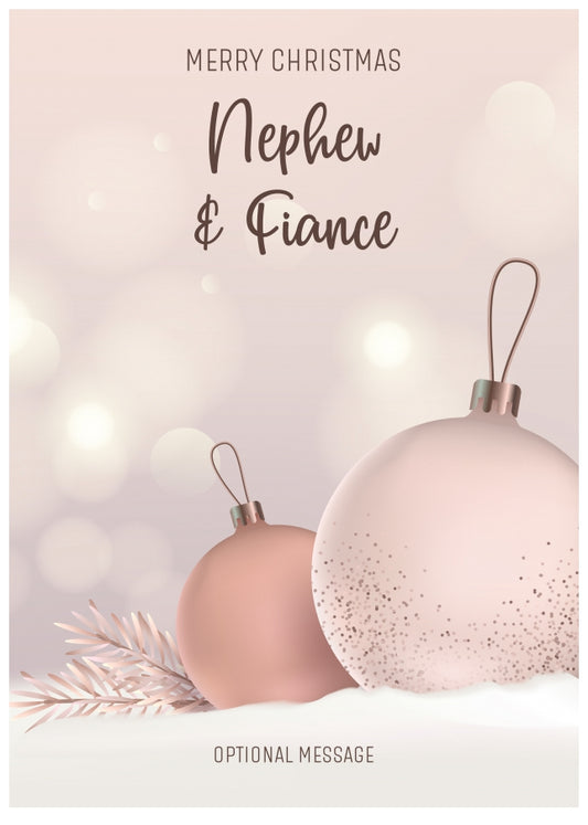 Nephew and Fiance Christmas Card - Luxury Baubles