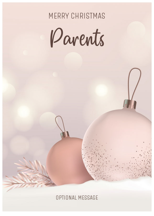 Parents Christmas Card - Luxury Baubles