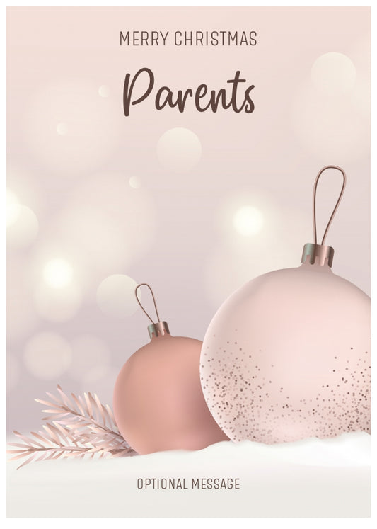 Parents Christmas Card - Luxury Baubles