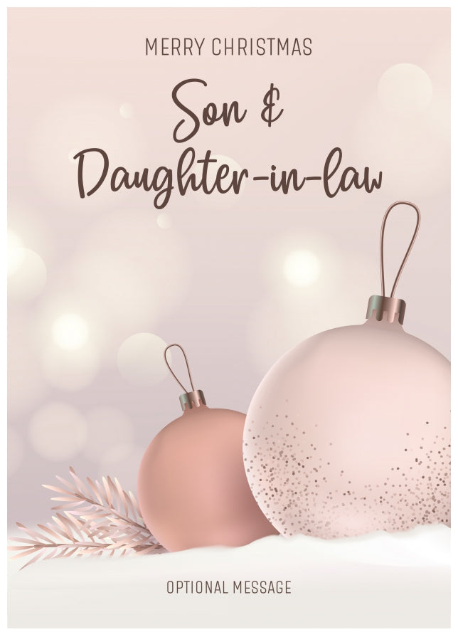 Son and Daughter-in-law Christmas Card - Luxury Baubles