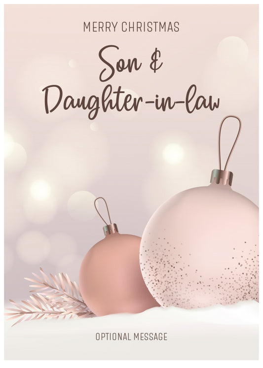 Son and Daughter-in-law Christmas Card - Luxury Baubles