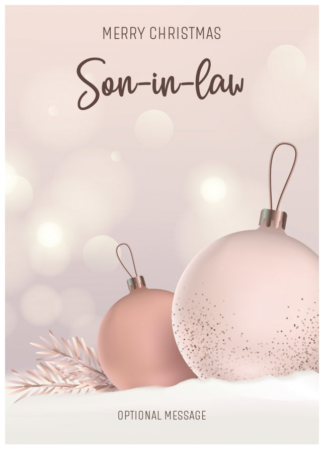 Son-in-law Christmas Card - Luxury Baubles