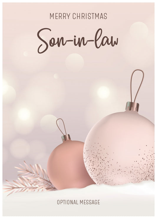 Son-in-law Christmas Card - Luxury Baubles