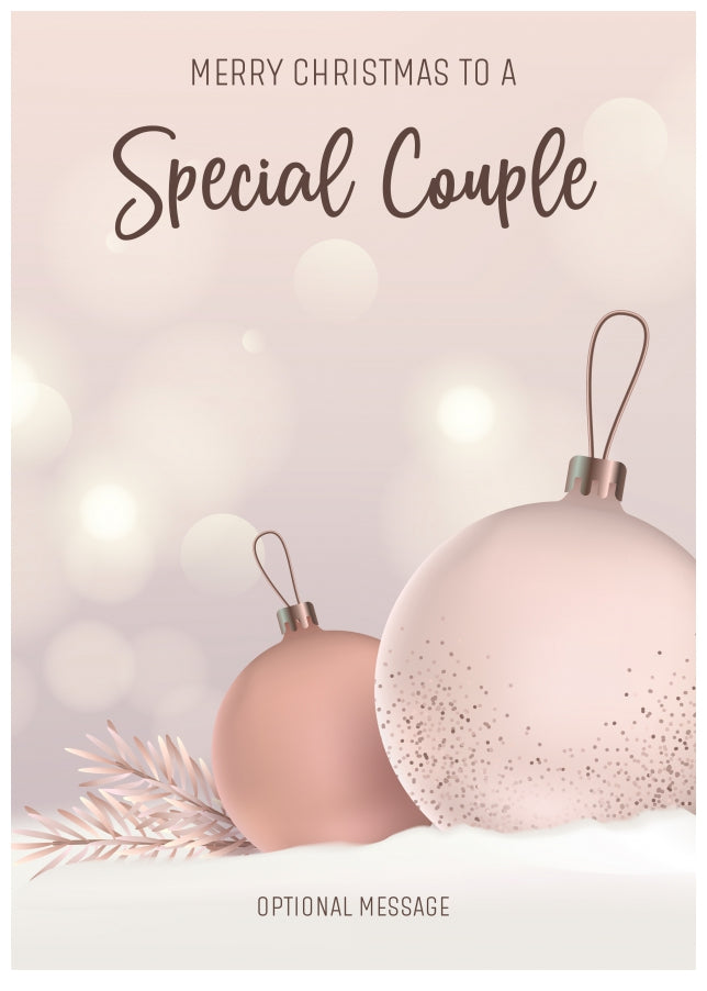 Special Couple Christmas Card - Luxury Baubles