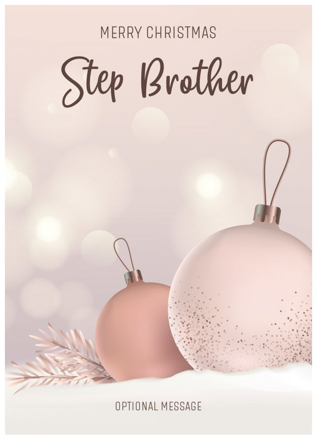 Step Brother Christmas Card - Luxury Baubles