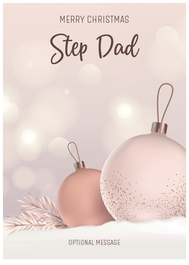 Step Dad Christmas Card - Luxury Baubles