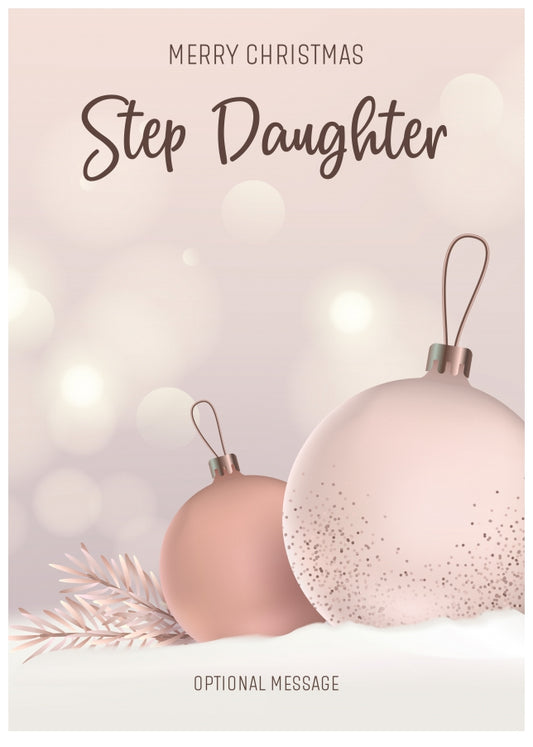 Step Daughter Christmas Card - Luxury Baubles