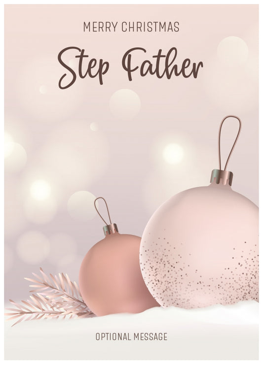 Step Father Christmas Card - Luxury Baubles