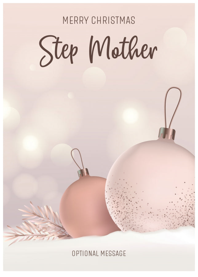 Step Mother Christmas Card - Luxury Baubles