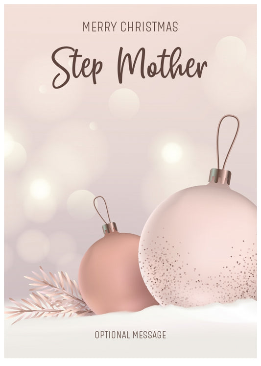 Step Mother Christmas Card - Luxury Baubles