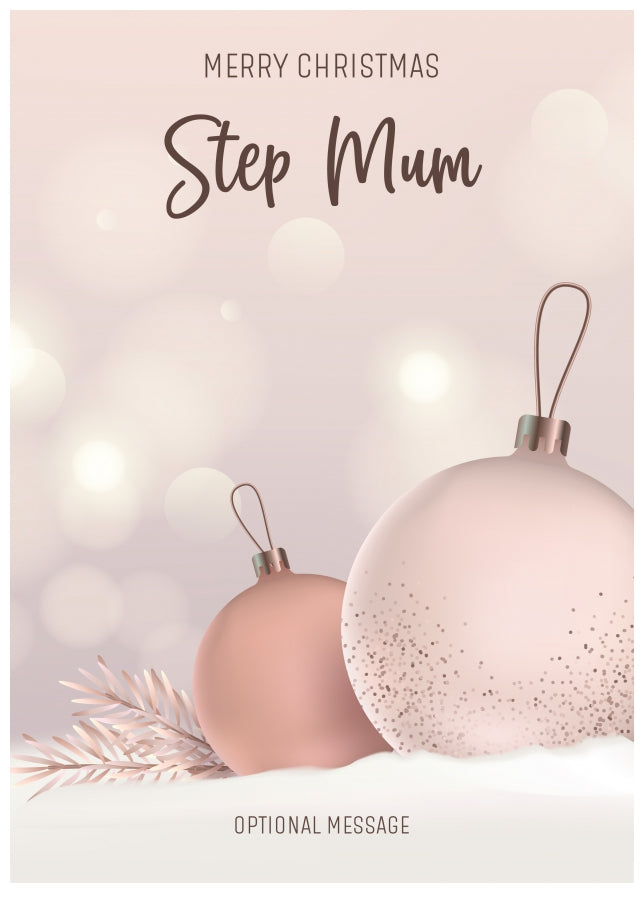 Step Mum Christmas Card - Luxury Baubles