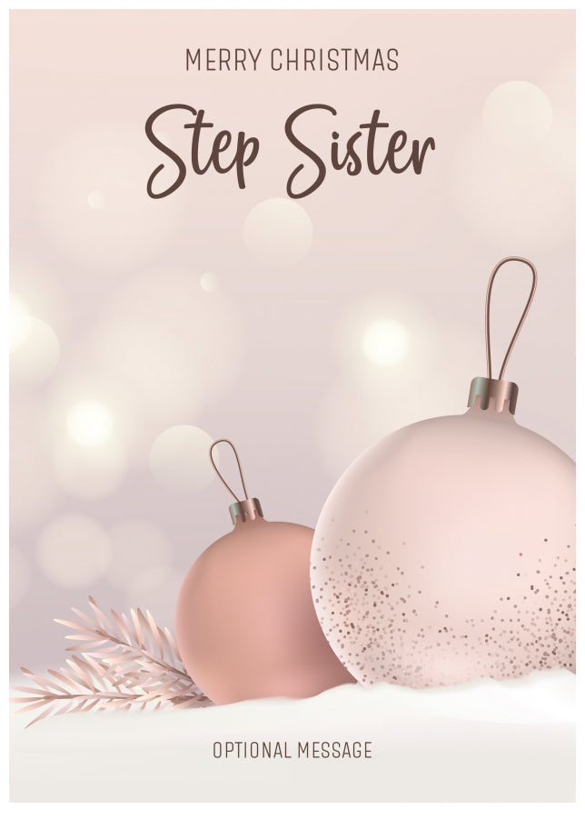 Step Sister Christmas Card - Luxury Baubles