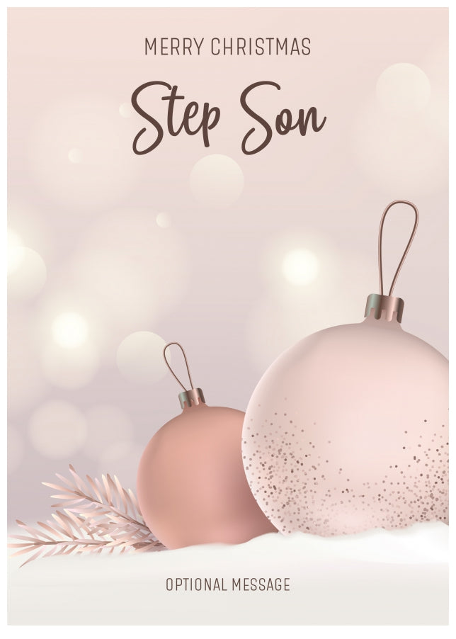 Step Son Christmas Card - Luxury Baubles