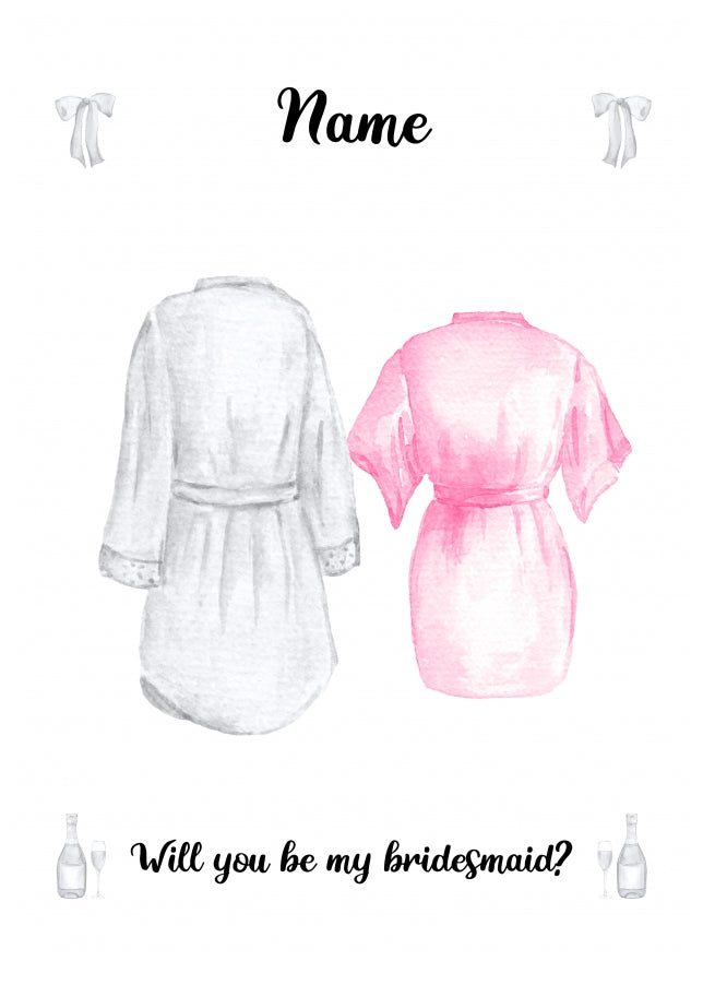 Personalised Bridesmaid Proposal Card (Robes)
