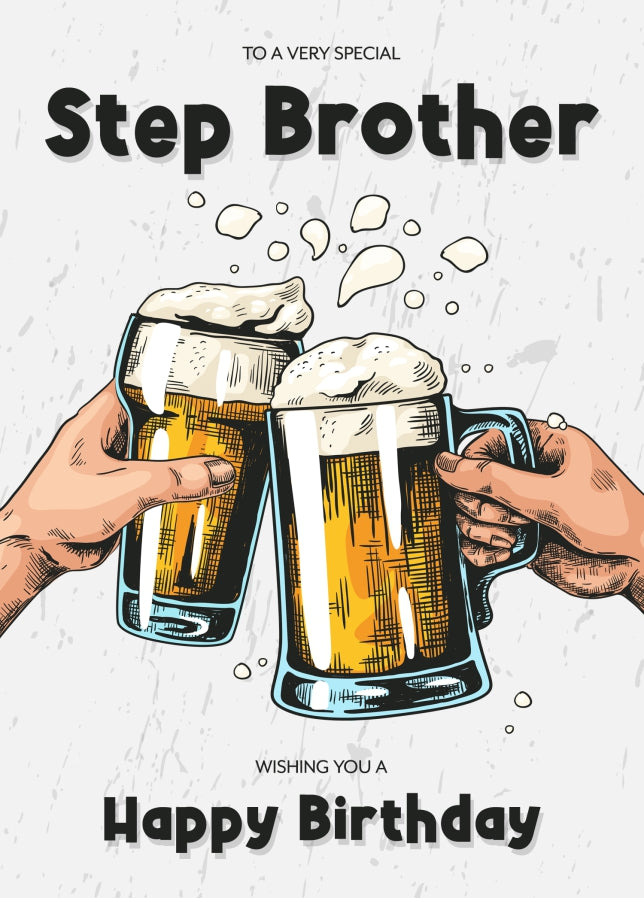 Step Brother Birthday Card for an Adult Bro on His 18th 20th 30th Birthday and more