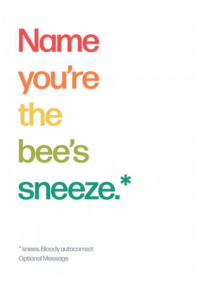 Personalised Bees Sneeze Card