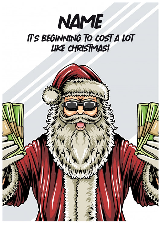 Sarcastic Christmas Card for Family & Friends - Beginning to Cost a lot like Christmas