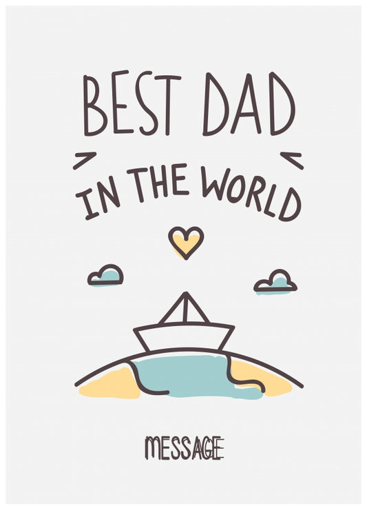 Personalised Best Dad in the World Card - Birthday, Christmas, Father's Day