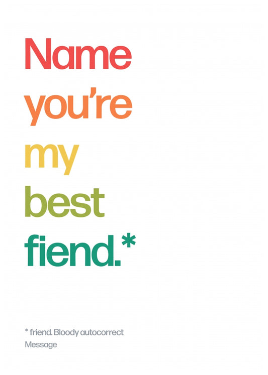 Personalised Best Fiend Card