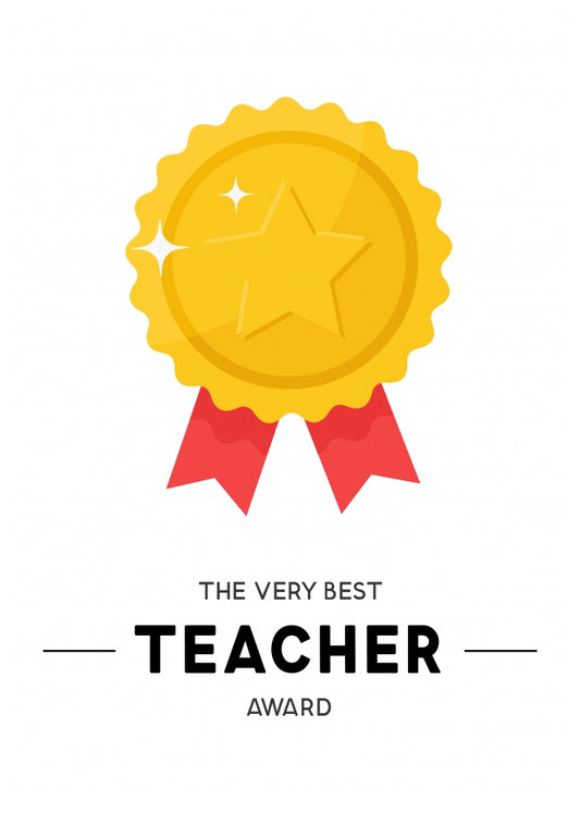 Teacher Thank You Card - The Very Best Teacher Award