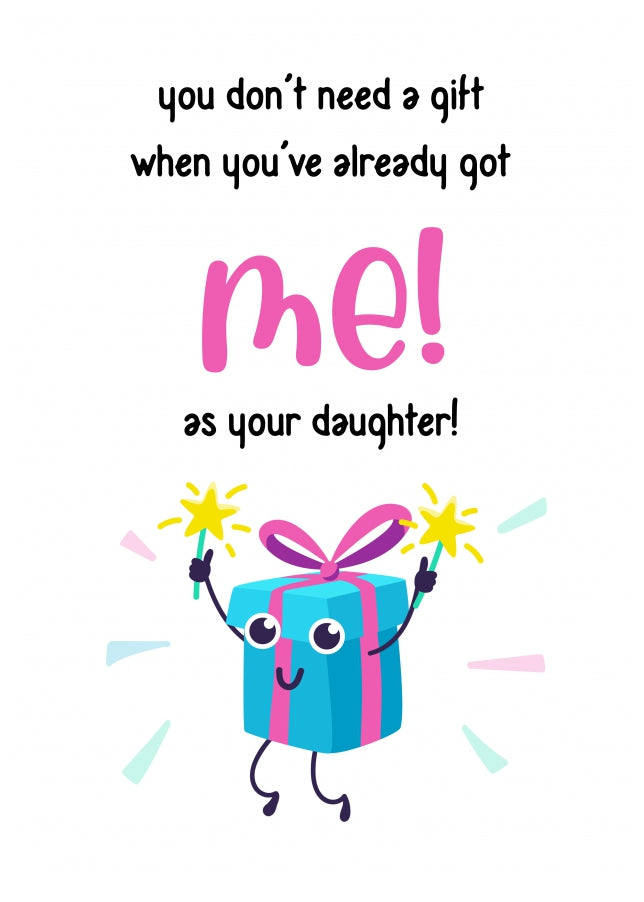 Funny Birthday Card for Parents from Daughter (for Mum or Dad)