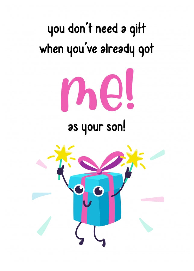 Funny Birthday Card for Parents from Son (for Mum or Dad)