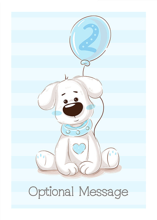 Puppy Dog 2nd Birthday Card for Boys