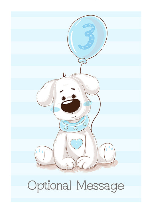 Puppy Dog 3rd Birthday Card for Boys