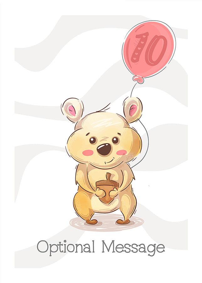 Personalised Cute 10th Birthday Card - Hamster