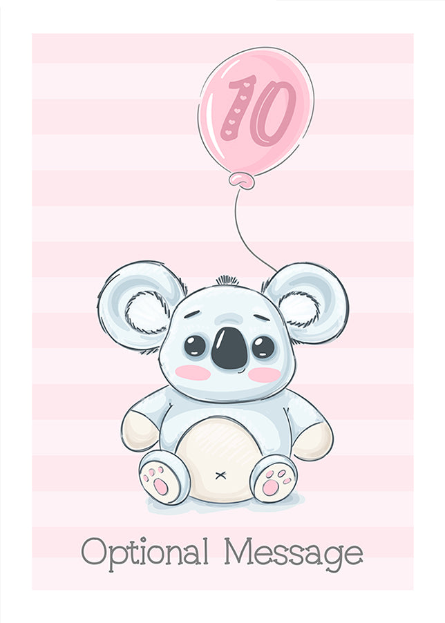 Koala 10th Birthday Card for Girls - Cute Cards