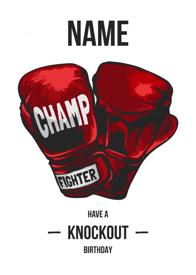 Boxing Birthday Card for Him - Have a Knockout Day