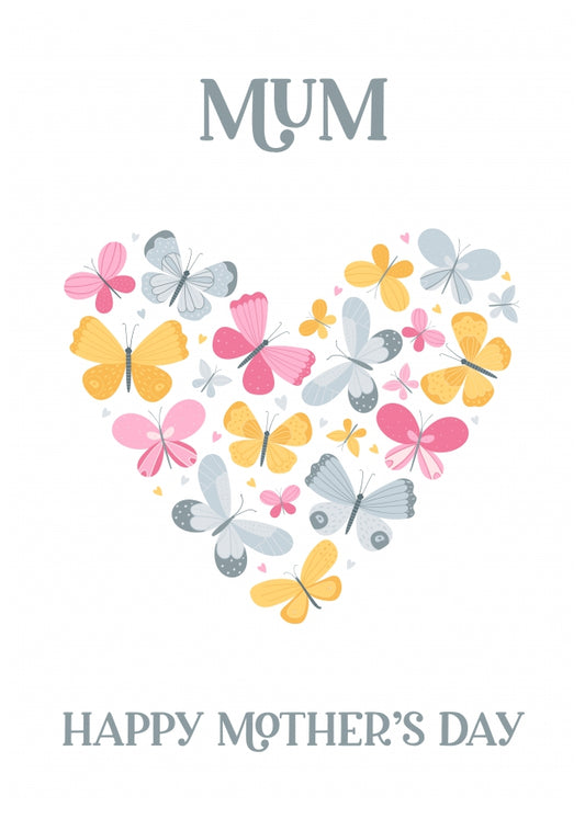 Mother's Day Cards for Mum - Butterfly Heart