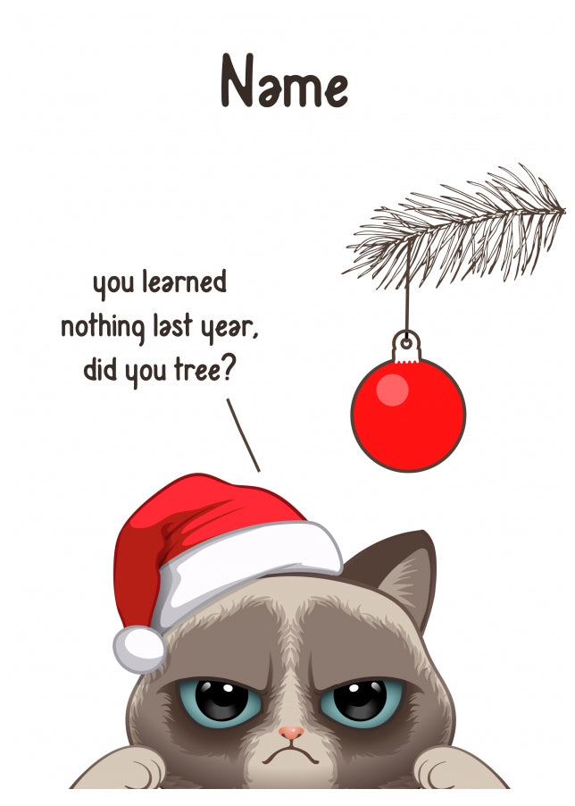 Personalised Cat You Learned Nothing Christmas Card