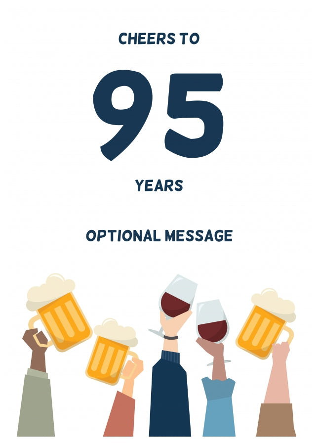 Fun 95th Birthday Card - Cheers to 95 Years!