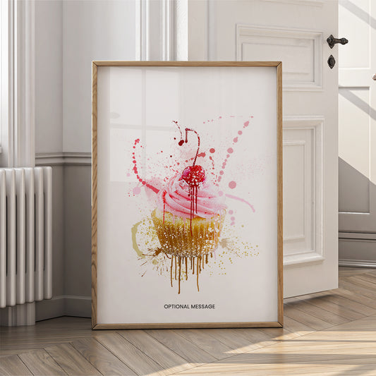 Kitchen Wall Art Decor - Cherry Cupcake - Food - {VARIATION}