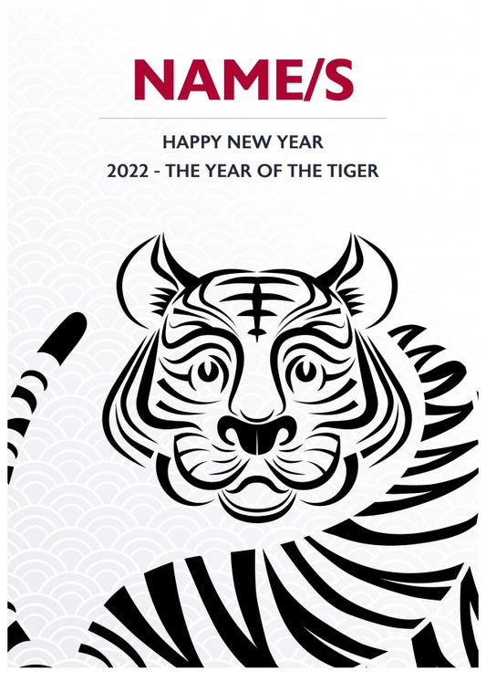 Personalised Chinese New Year Card 2022 - Black and White