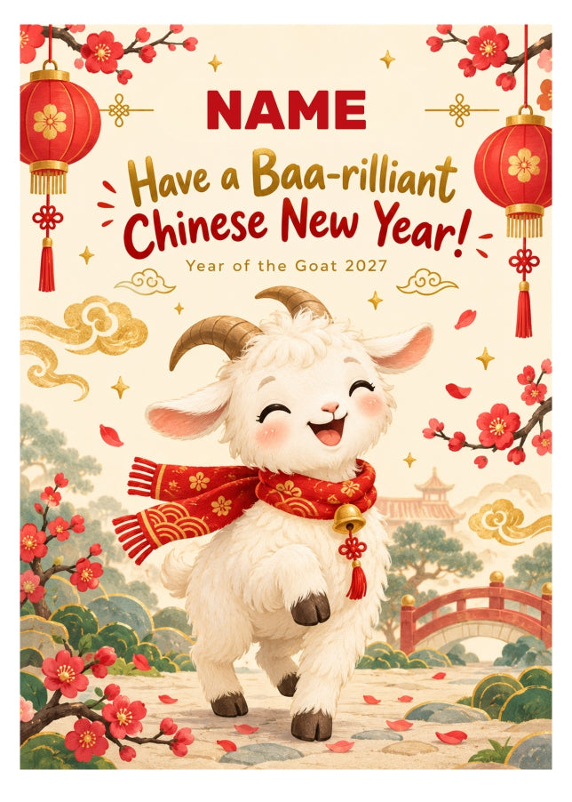 Chinese New Year Card Year Of The Goat