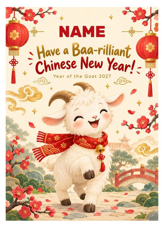 Chinese New Year Card Year Of The Goat