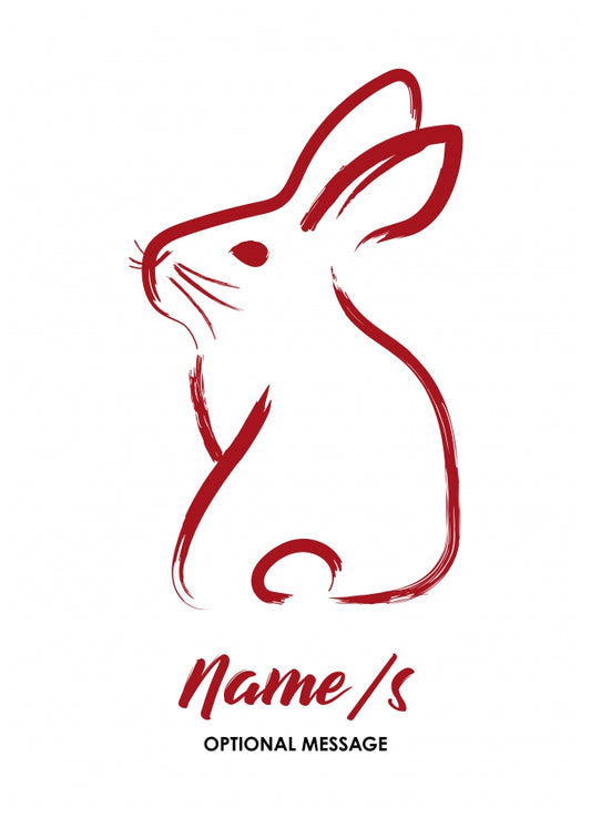 2023 Chinese New Year Card - Hand Drawn Rabbit