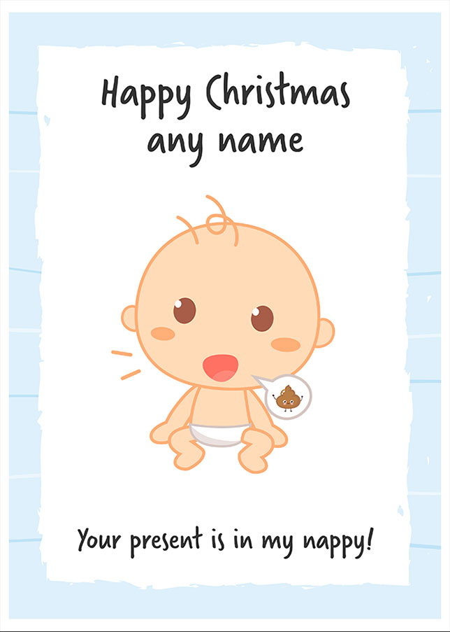 Funny Christmas Card from Baby Boy for Mummy or Daddy