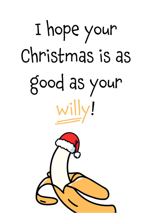 Funny Boyfriend, Husband Christmas Cards from Wife - Xmas as Good as Willy!