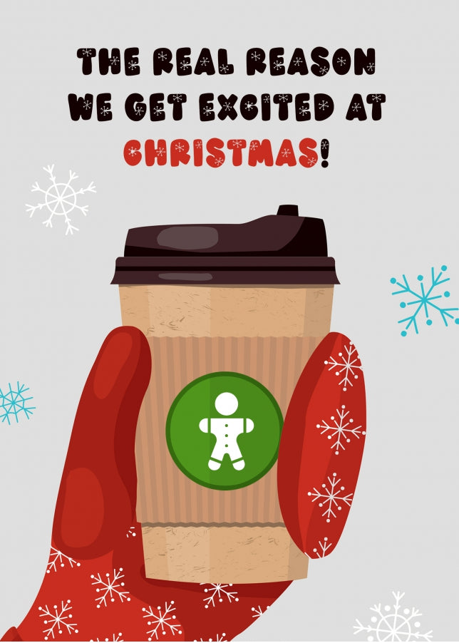 Funny Christmas Card for Husband, Girlfriend, Sister, Partner or Girlfriend - Coffee