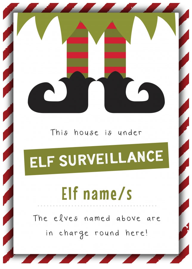 House Under Elf Surveillance Card - Personalised Christmas Card