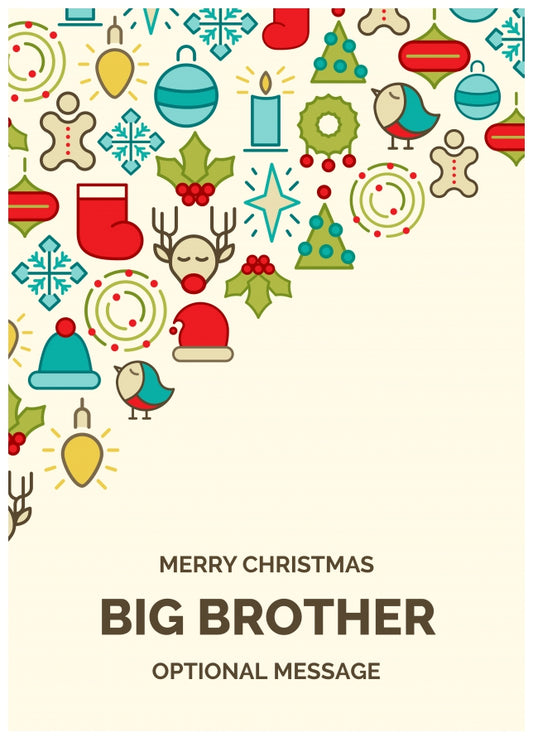 Merry Christmas Card for Big Brother - Christmas Icons