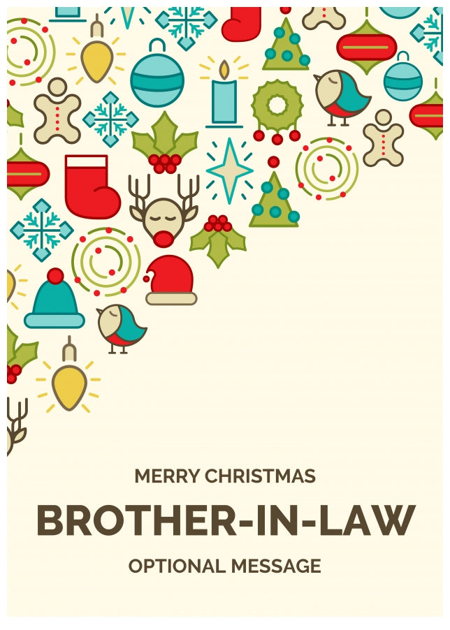 Merry Christmas Card for Brother-in-law - Christmas Icons