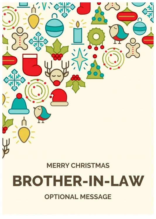 Merry Christmas Card for Brother-in-law - Christmas Icons