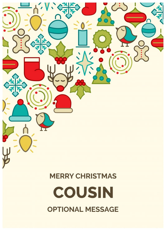 Merry Christmas Card for Cousin - Christmas Icons